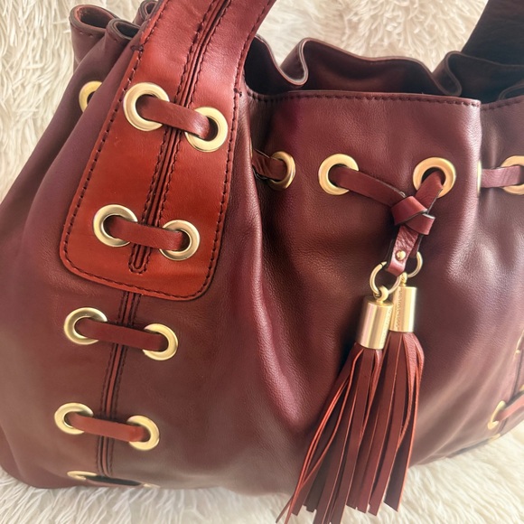 Michael Kors Vintage 2006” Astor Grommet Laced Large Leather Hobo Bag - Picture 4 of 15